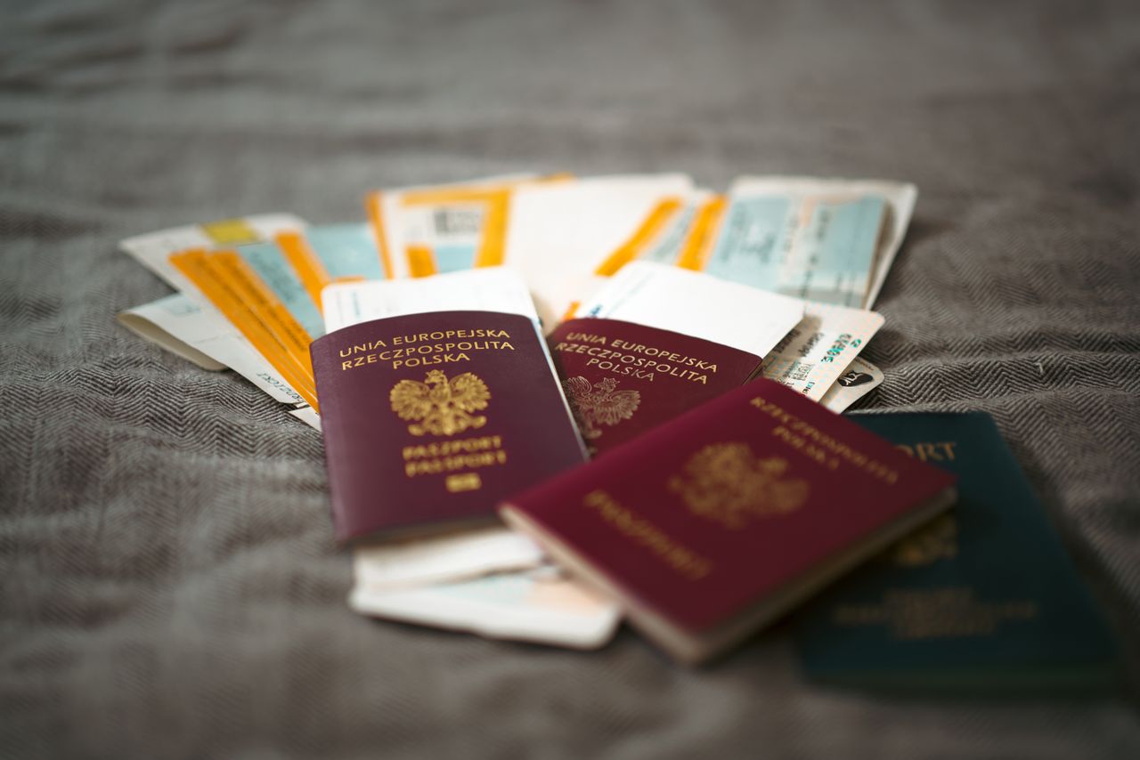 About Close-up of Polish passports and travel tickets symbolizing travel and adventure.
